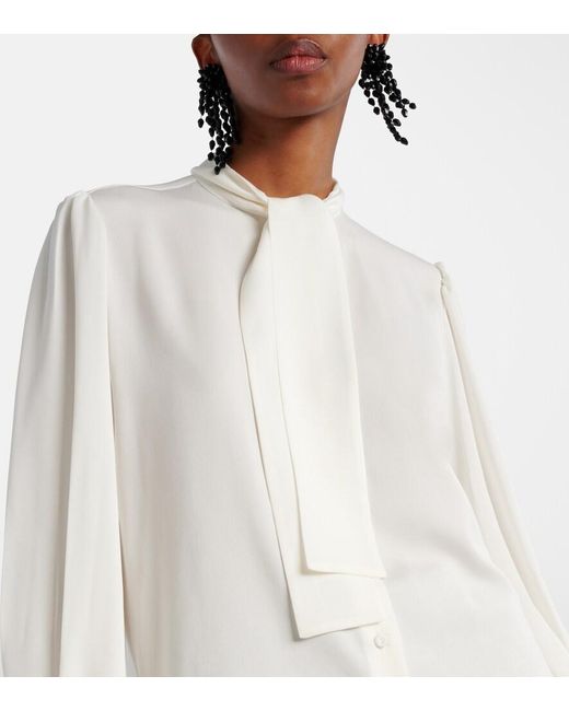 Max Mara White Melania Silk Blouse