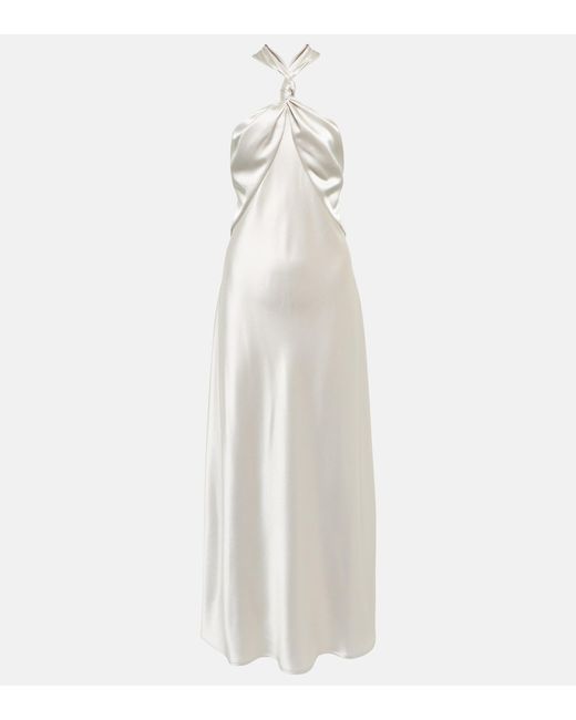 Galvan White Bridal Santorini Satin Gown
