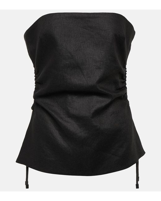 Sir Black Josefina Strapless Linen Top