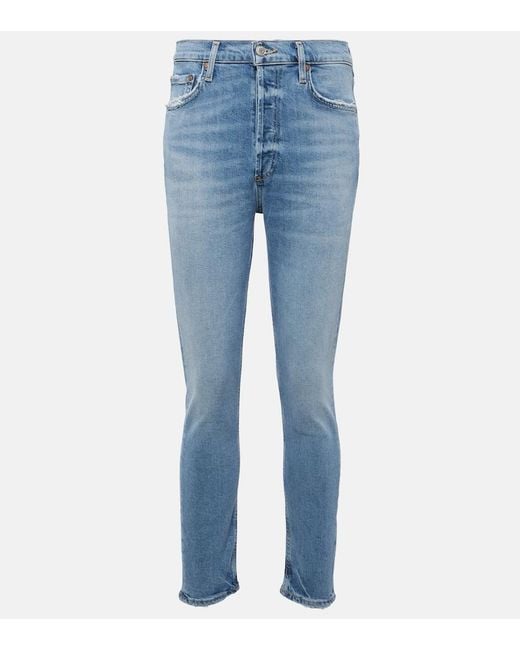 Agolde Blue Nico High-Rise Skinny Jeans