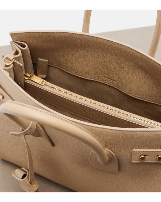 Saint Laurent Natural Sac De Jour Small Leather Tote Bag