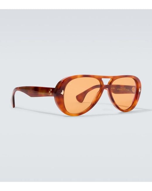 Sestini Eyewear Brown Aviator Sunglasses for men