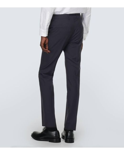 Valentino Blue Wool And Mohair Straight Pants for men