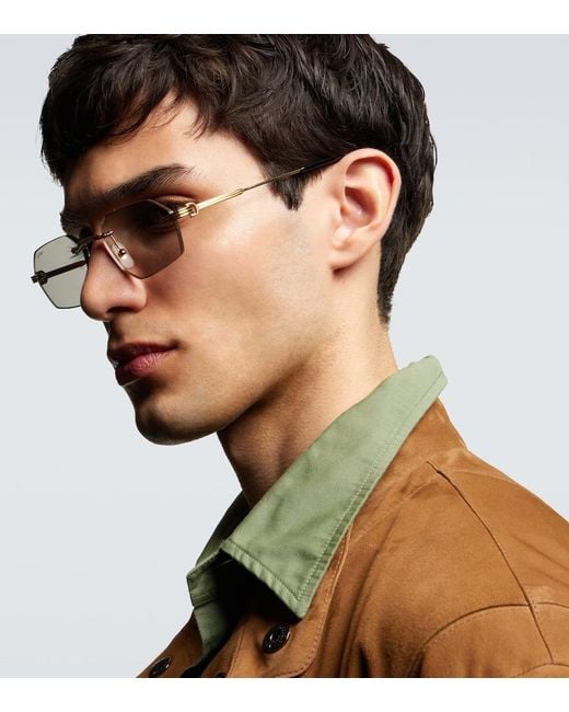 Cartier Blue Premiere De Cartier Rectangular Sunglasses for men