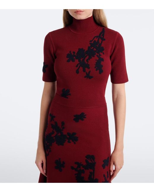Pullover A Collo Alto di Erdem in Red