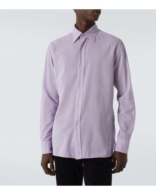 Tom Ford Purple Cotton Shirt for men