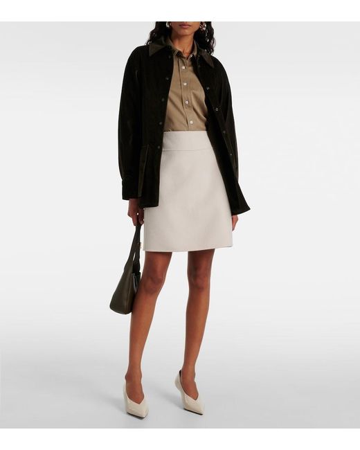 Max Mara White Wool Miniskirt