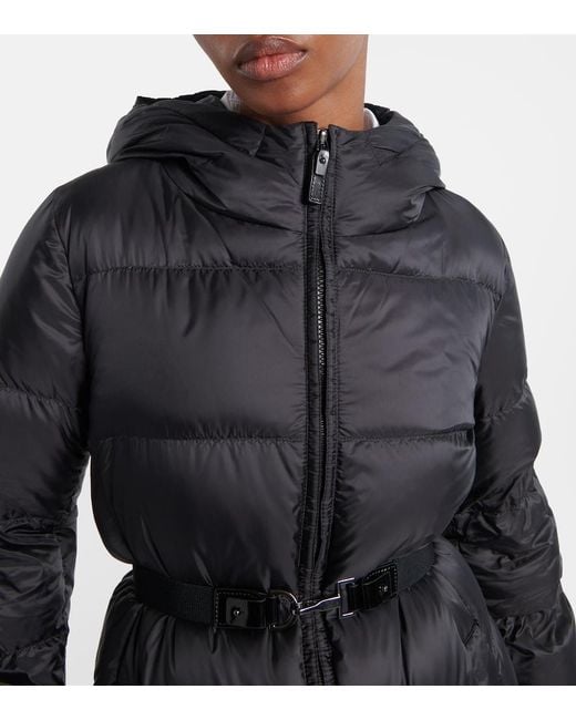 Max Mara Black Belted Quilted Down Coat