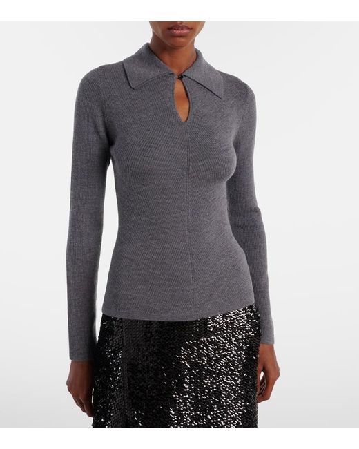 Emilia Wickstead Gray Ambrose Wool Sweater