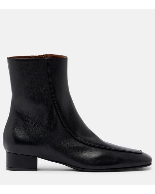 Herbert Levine Black Shadow Ban Leather Ankle Boots