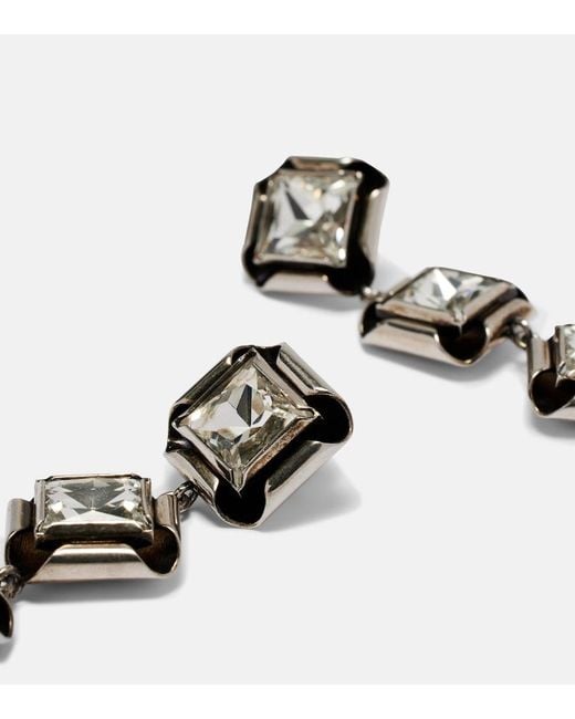 Givenchy Black Crystal-Embellished Drop Earrings