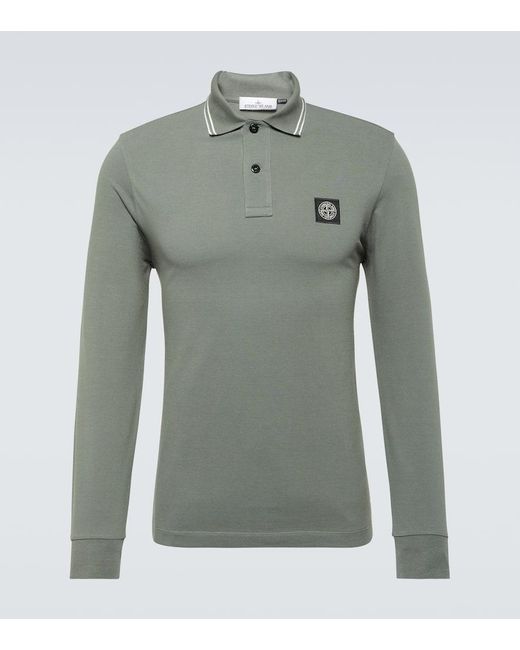 Stone Island Gray Compass Cotton-blend Polo Sweater for men