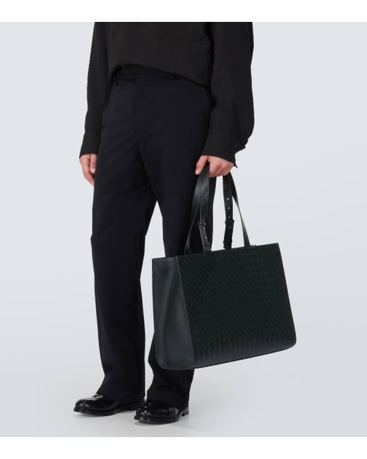 Bottega Veneta Black Leather Tote Bag for men