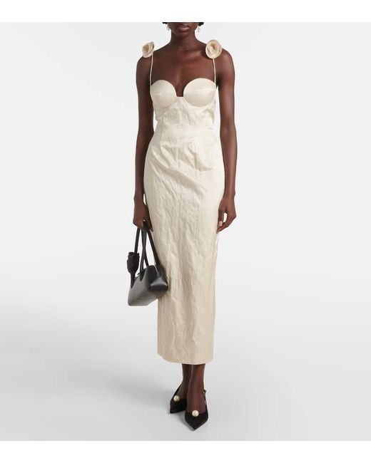 Vestido Bustier En Mezcla De Algodon Magda Butrym de color White