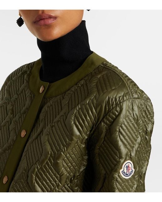 Moncler Green Libellule Quilted Down Jacket
