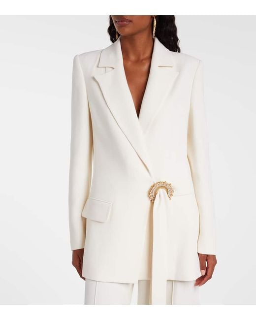 Elie Saab White Verzierter Blazer
