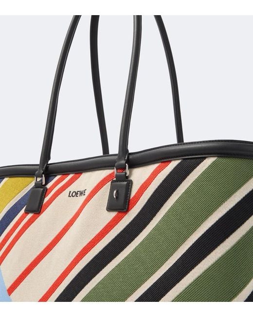 Loewe Blue Verano Large Striped Canvas Tote Bag for men
