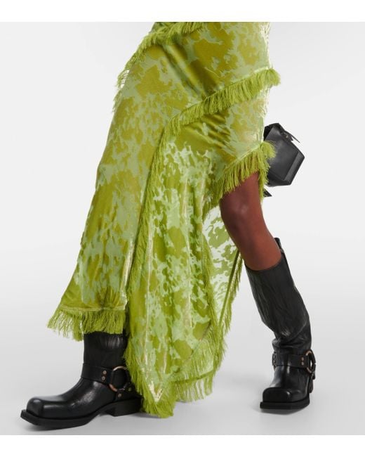 Robe longue en velours Acne en coloris Green