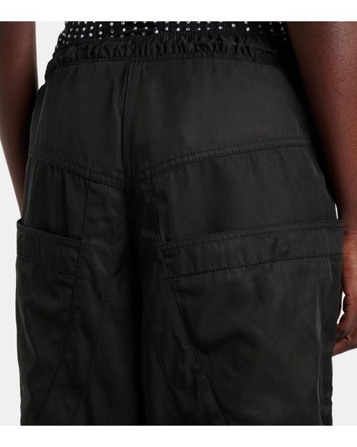 The Attico Black Technical Wide-Leg Pants