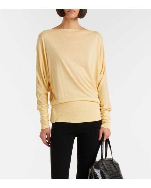 Totême  Natural Draped Jersey Top