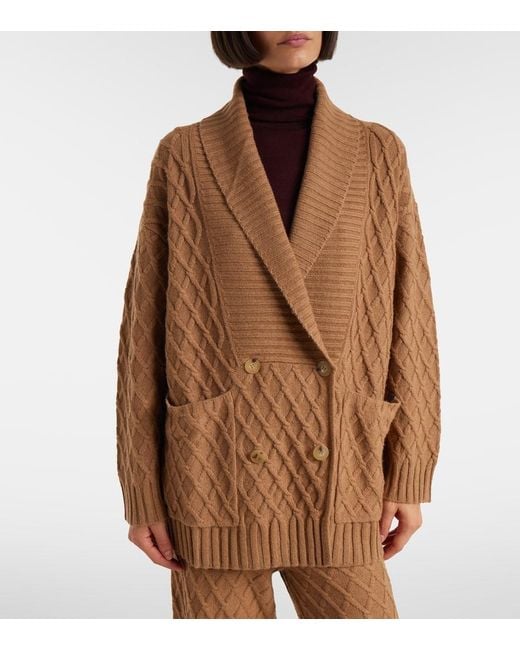 Max Mara Brown Cardigan Mirca Aus Kamelhaar