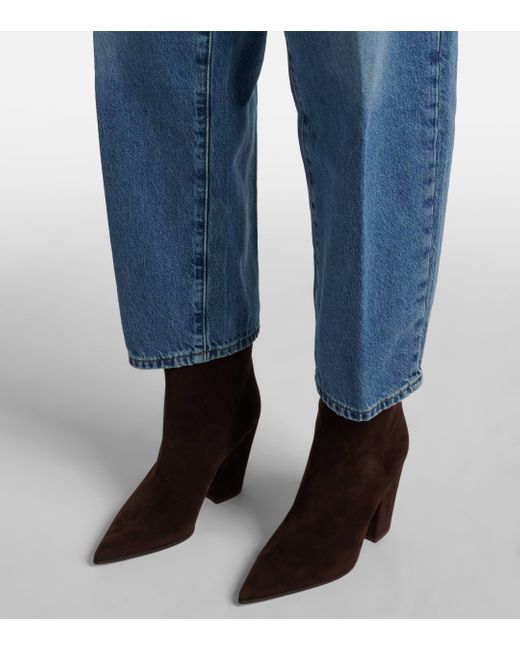 Gianvito Rossi 85 Suede Ankle Boots in Brown | Lyst UK