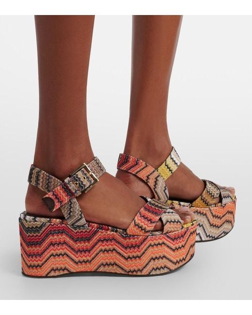 Missoni Metallic Julia Zigzag Lame Platform Sandals