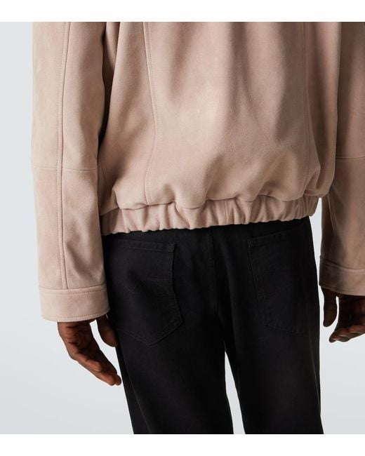 Brunello Cucinelli Pink Suede Blouson Jacket for men