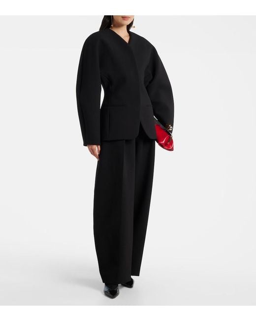 Jacquemus Black Tourni Leather And Suede Ankle Boots