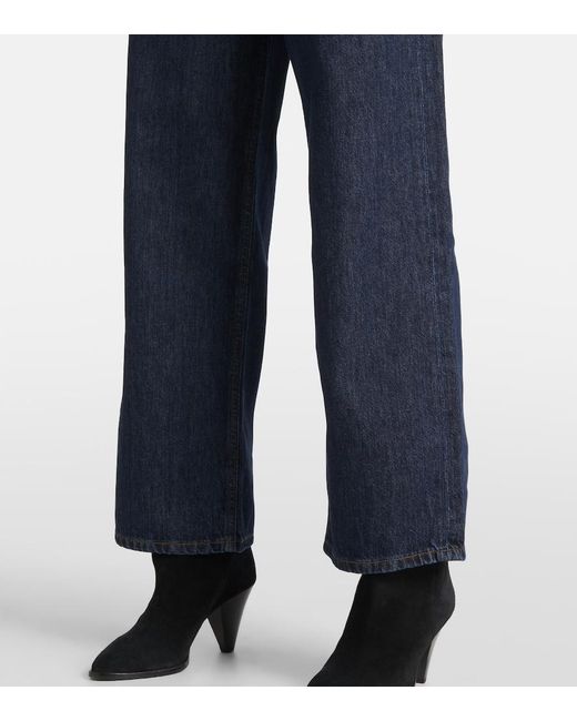 Agolde Blue High-Rise Wide-Leg Jeans Ren