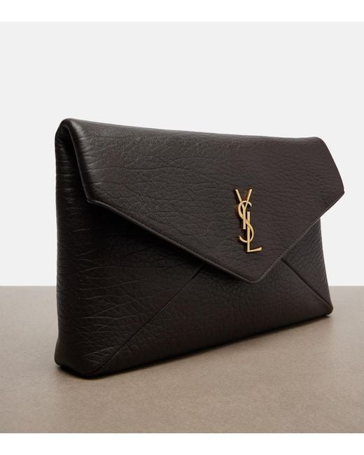 Saint Laurent Black Cassandre Leather Pouch
