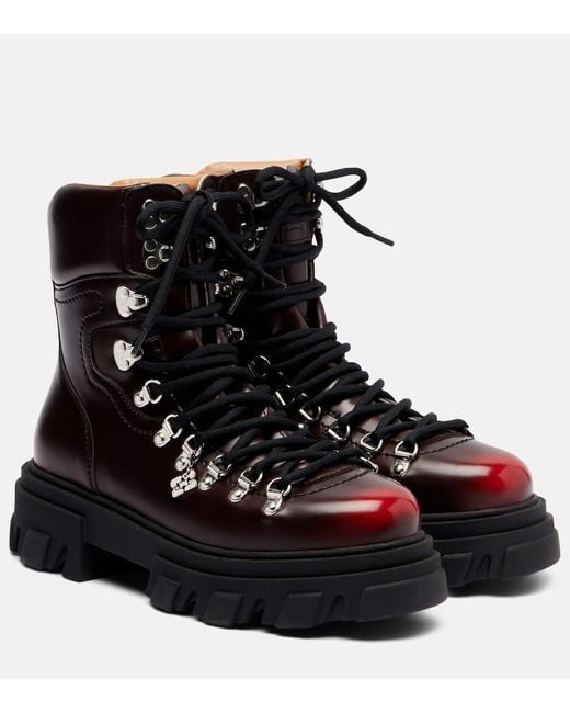 Ganni Black Platform Combat Boots