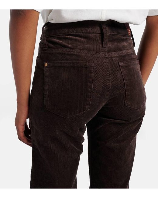 7 For All Mankind Black Calie Straight Mid-Rise Flared Jeans