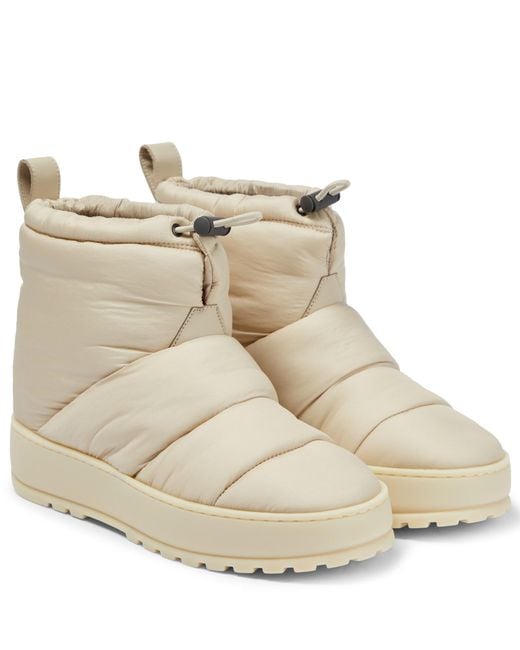 Loro Piana Quilted Ankle Boots in Natural | Lyst