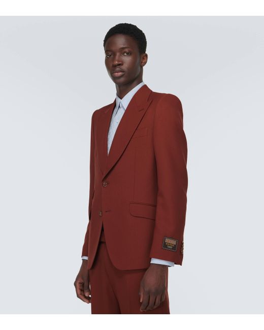 Gucci Red Single-breasted Drill Suit for men