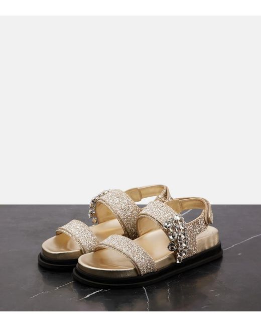 Jimmy Choo Metallic Sandalen Verity Mit Glitter Und Kristallen