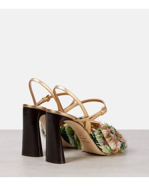 Jimmy Choo Annika 95 Metallic Leather Sandals