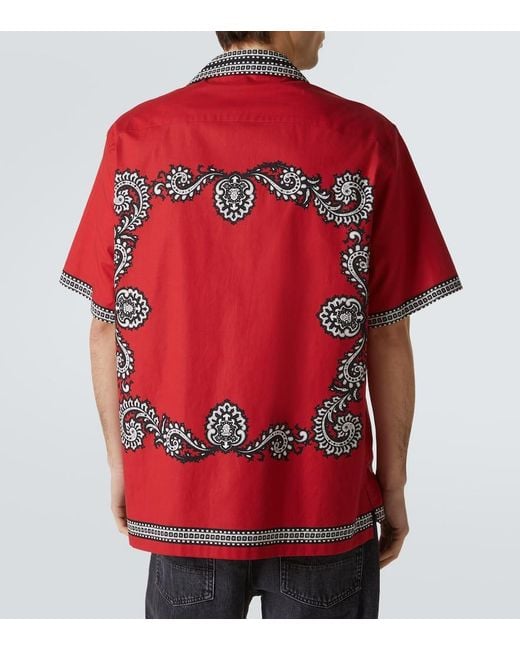 Dolce & Gabbana Red Shirt With Bandana Print On Front And Back for men