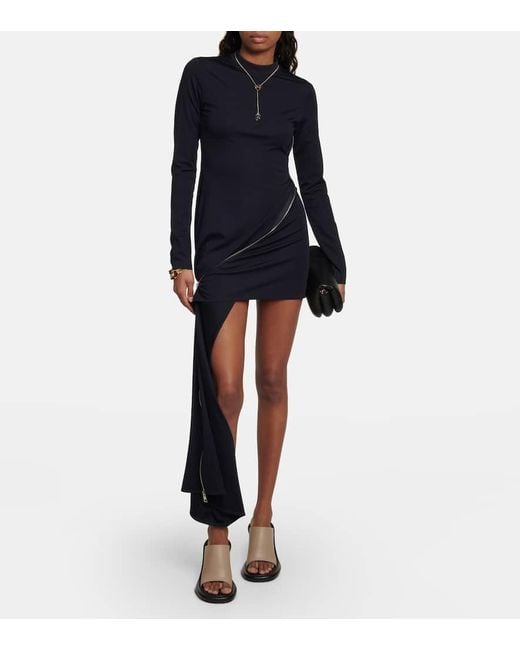 Vestido Corto De Jersey Con Cremallera J.W. Anderson de color Blue