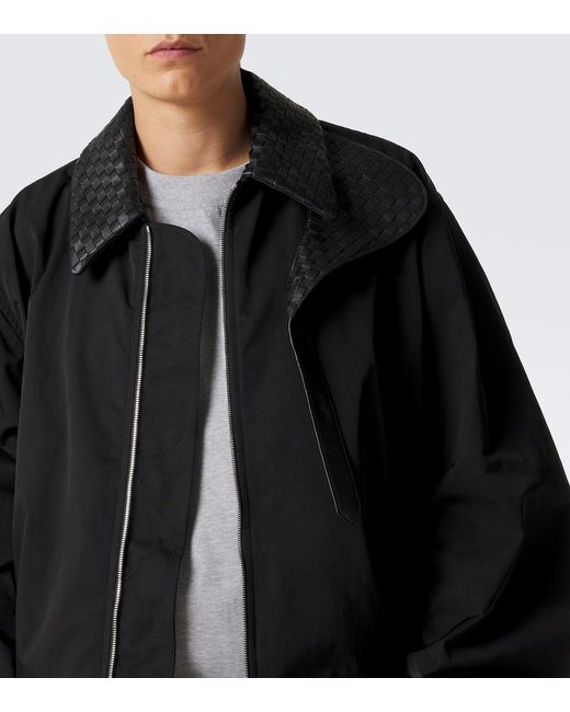 Bottega Veneta Black Intrecciato Twill Blouson Jacket for men