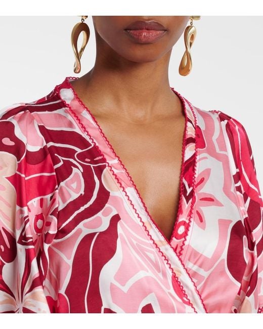 Poupette Red Mabelle Satin Maxi Dress