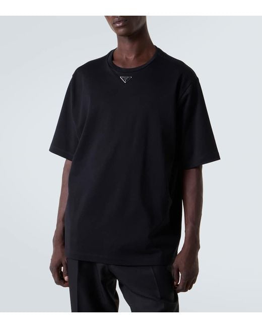 Prada T-Shirt Aus Baumwolle in Black für Herren