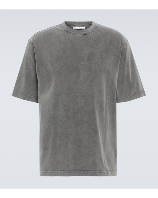 Acne Gray Embellished Cotton T-shirt for men