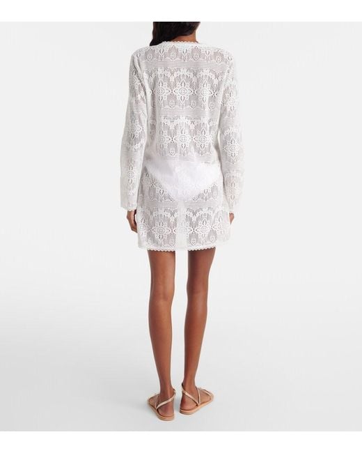 Melissa Odabash White Joelle Crochet Beach Cover-Up