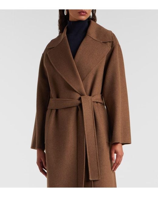 Abrigo Envolvente Curoe De Lana Virgen Max Mara de color Brown