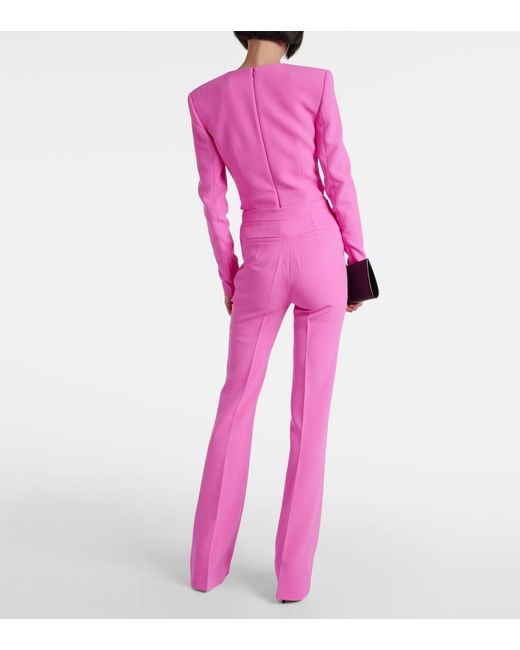 Safiyaa Pink High-Rise Hose Alexa Aus Crepe