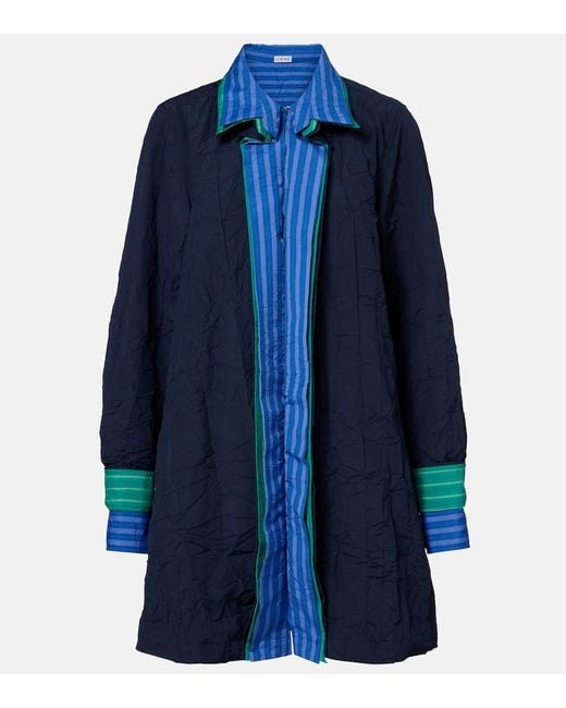 Loewe Blue Striped Technical Cotton-Blend Shirt Dress