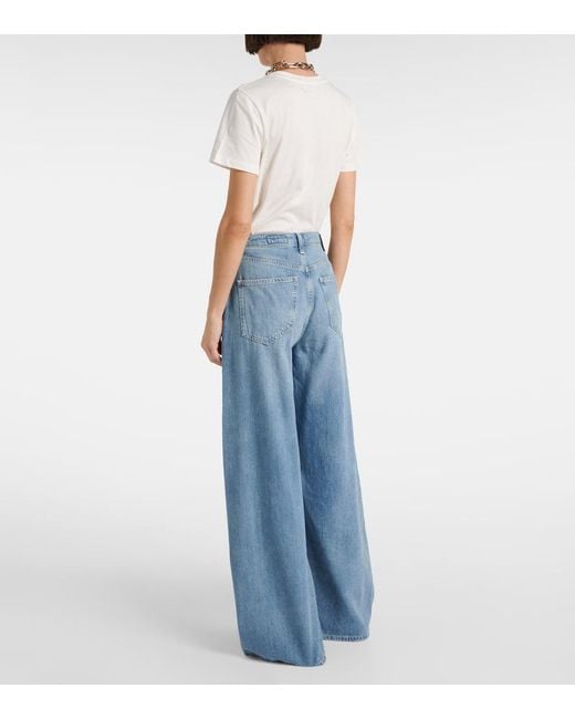 Jeans Anchos De Tiro Alto AG Jeans de color Blue