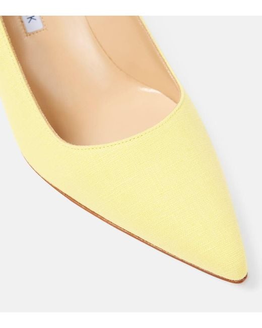 Manolo Blahnik Yellow Bb 70 Suede Pumps