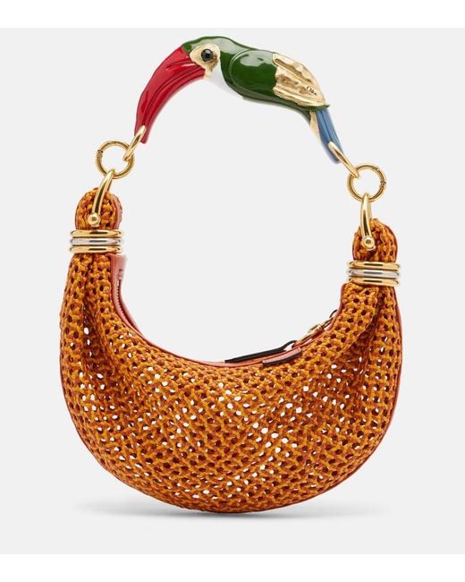 Chloé Brown Bracelet Small Woven Leather Shoulder Bag